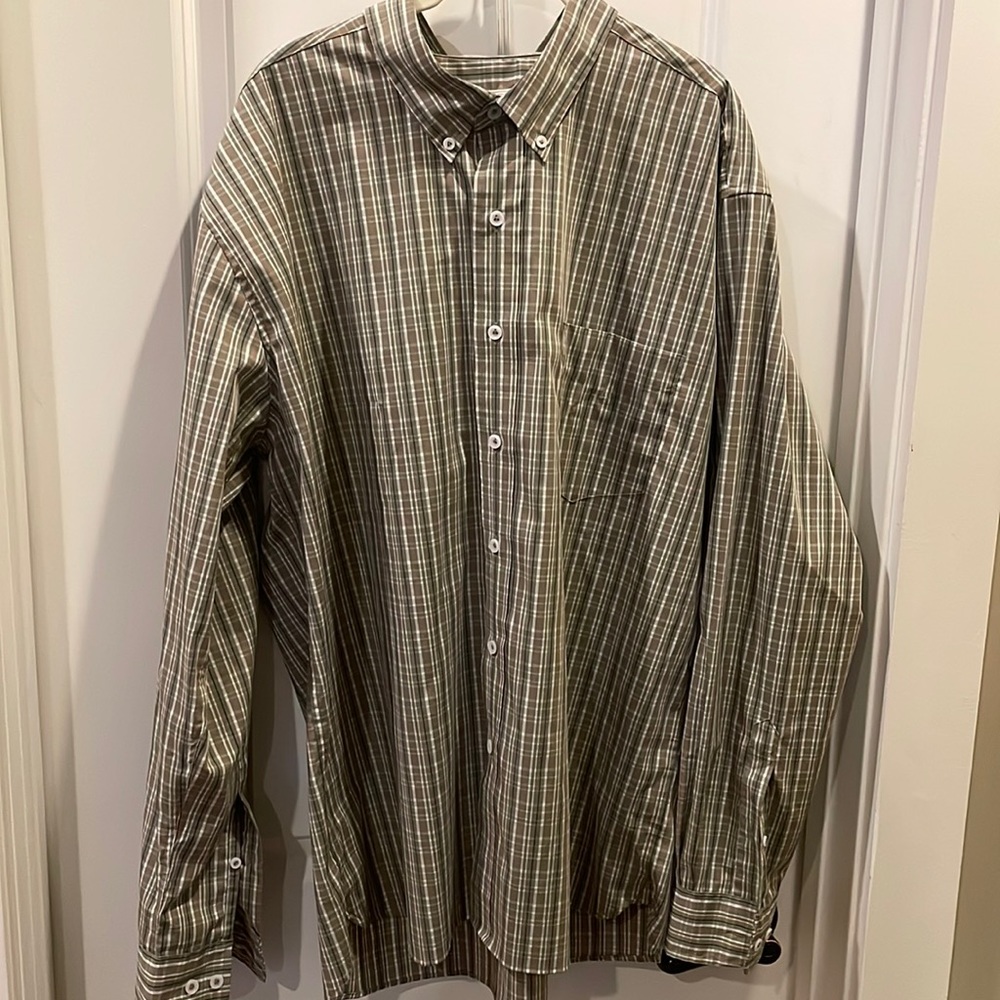 Duck Head Plaid Button Down Performance Shirt XXL Gaskins Plaid Business Casual